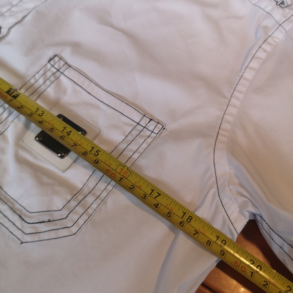 DR&N White Sirt Black Thread, Short Sleeve Button Down Causal Slim Wear Size: XL - Picture 12 of 13